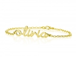 Name Bracelet , 18k Gold Plated Initial Bracelet, Name Pendant (5.5 Inches)