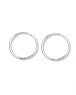 Continuous Endless Round Circle 14k White Gold Hoop Earrings 12mm 0.5