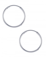 Continuous Endless Hoop Round Circle Small Sterling Silver Earrings 14mm