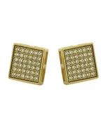 Gold-plated Micro Pave CZ Cubic Zirconia Square Stud Earrings 6mm