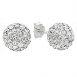 Authentic stud earrings, Manufacturer:silverjewelryforever, our description, Authentic Diamond Color Crystal Ball Stud Earrings Sterling Silver 2 Carats Total Weight Special Limited Time Offer Super Sale Price, Comes with a Free Gift Pouch and Gift Box