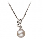 PearlsOnly Amber White 6.5-7.0mm AA Japanese Akoya Sterling Silver Cultured Pearl Pendant