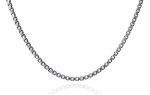Italian Sterling Silver Venetian Box Chain Necklace, 1.2 mm in Width, 22 Inches in Length