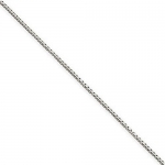 0.7mm Solid 14K White Gold High Polish Classic Box Link Chain Necklace - 22 inches