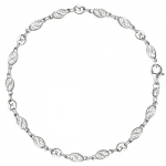 Mixed Filigree And Mariner Link Chain Anklet In Sterling Silver (10 Inches Lenght)