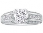 SuperJeweler RLB2301 18W H-I I1 z4 Hansa 4.20Ct Diamond Round Engagement Ring In 18K White Gold, H - I, Si2 - I1 Size - 4