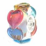 Infinity Love Goes Round Rainbow Life Heart Glass Bead Sterling Silver Core For European Charm Bracelets