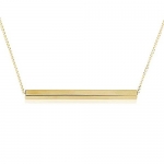 Bar Necklace Horizontal Bar Pendant - Gold Name Bar Pendant (20 Inches)