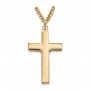 14K gold Plated Sterling Silver 1 1/8 Polished Cross Necklace on 24 Chain