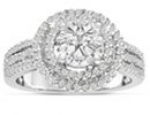 SuperJeweler H101347 HISI2I1 z5 1.2Ct Round Double Halo Diamond Engagement Ring Crafted In 14 Karat White Gold Size - 5