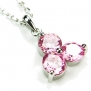 CZ-Triangle Necklace, Pink Topaz-Colored CZ, 18