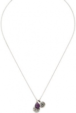 Satya Jewelry Classics Lotus Heart Amethyst Pendent Necklace, 18