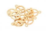 Wholesale Mandala Crafts Vintage Tone Necklace Bracelet Charm Pendants (Gold Tone Peace Sign, 10 PCs)