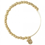 Alex and Ani Euphrates Beaded Bangle Yellow Gold Finish Bracelet, BBEB17YG