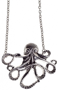Dahlia Deranged Octopus Necklace Antique Silver