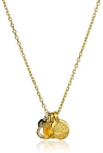 Satya Jewelry Classics Gold-Plated Citrine and Topaz Mini Om and Tree of Life Charm Necklace, 18