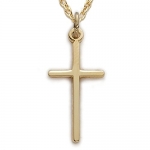 10k Gold Fillled 3/4 Women Stick Cross Necklace on 18chain