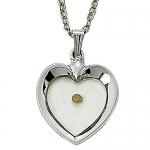 Sterling Silver Mustard Seed Heart Necklace on 18 Chain