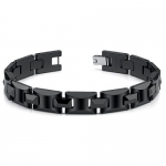 Black Ceramic H Style Link Bracelet for Men