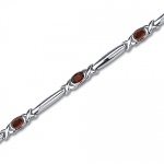 Garnet Bracelet Sterling Silver 2.75 Carats X Design