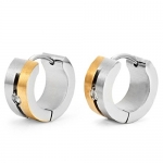 Stunning Cz Hoop Earrings for Men by RnBjewelry (Black, Silver, Gold)