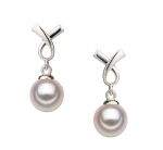 PearlsOnly Riley White 6.5-7.0mm AA Japanese Akoya Sterling Silver Cultured Pearl Earring Set