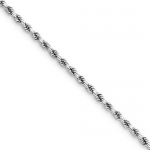 925 Sterling Silver 3.2 mm High Polish Diamond Cut Rope Link Chain Necklace - 30 inches