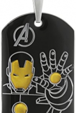 Marvel Comics Men's Stainless Steel Ironman Dog Tag Chain Pendant Necklace, 24