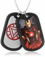 Marvel Comics Men's Stainless Steel Ironman Double Dog Tag Chain Pendant Necklace, 22