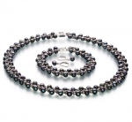 PearlsOnly Weave Black 6.0-6.5mm A Freshwater Cultured Pearl Set