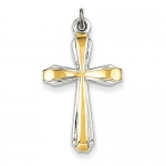 Sterling Silver and 18k Gold-plated Cross Pendant