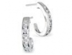 SuperJeweler H039922 10W 0.25 Ct Diamond Hoop Earrings In 10K White Gold
