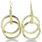 SuperJeweler A00170 Gold Tone Multi - Hoop Dangle Drop Earrings With Spring Accents, 2.5 Inches Long