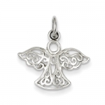 Sterling Silver Filigree Angel Charm - 18mm - JewelryWeb