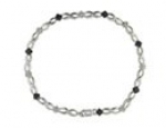 0.33 Ct Black And White Diamond Bracelet In Sterling Silver