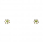 14k Yellow Gold Flower Stud Earrings with Screwback