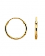 Continuous Endless Round Circle 14k Yellow Gold Hoop Earrings 12mm