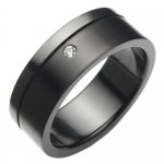 Beautiful 316l Black Stainless Steel Cz Mens Ring Jewelry (12)