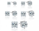 6 Carat Created Diamond Stud Earring set (5 Pairs)