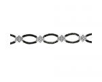 Platinum Overlay Contemporary Black and White Diamond Bracelet