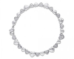 Platinum Overlay Diamond Heart Bracelet