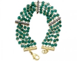 22ct Emerald & CZ Bracelet - 18 Karat Gold Overlay