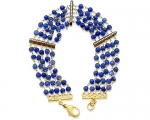 22ct Blue Sapphire & CZ Bracelet - 18 Karat Gold Overlay