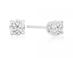 1/4ct Genuine Diamond Stud Earrings - White Gold