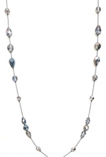 32 Inch Long Necklace for Women Handcrafted Silver Tone Czech Glass and Crystal Bead