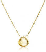 Satya Jewelry Citrine Drop Gold Pendant Necklace, 18