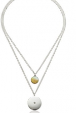 Kenneth Cole New York Summer Glow Round Shell and Disc Duo Pendant Necklace