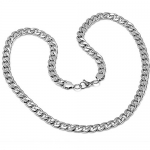 Oxford Ivy Mens Solid Stainless Steel Chain Link Necklace 24 inches