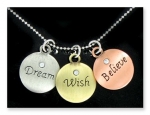 Believe Wish Dream Token Necklace