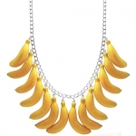 Banana Necklace, in Yellow with Black Finish
